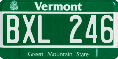 VT license plate BXL246