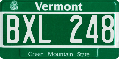 VT license plate BXL248