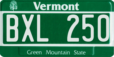 VT license plate BXL250