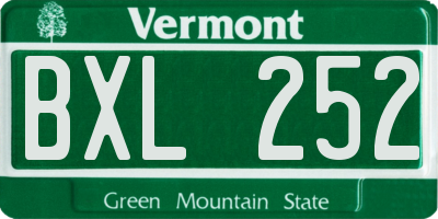 VT license plate BXL252