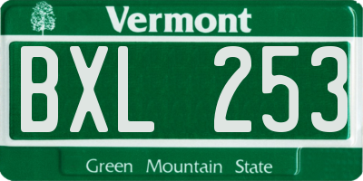 VT license plate BXL253
