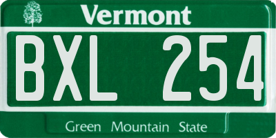 VT license plate BXL254