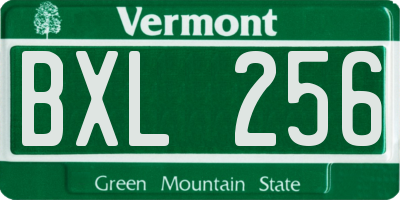 VT license plate BXL256
