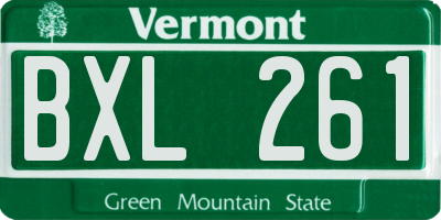 VT license plate BXL261