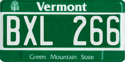 VT license plate BXL266
