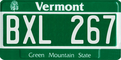 VT license plate BXL267
