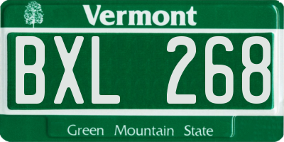 VT license plate BXL268