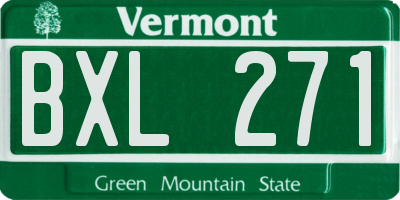 VT license plate BXL271