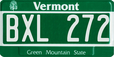 VT license plate BXL272