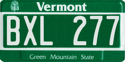 VT license plate BXL277