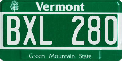 VT license plate BXL280