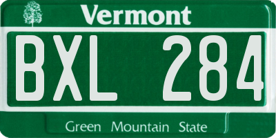 VT license plate BXL284