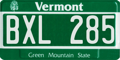 VT license plate BXL285