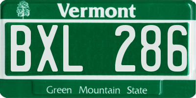 VT license plate BXL286