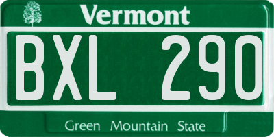 VT license plate BXL290