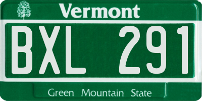VT license plate BXL291