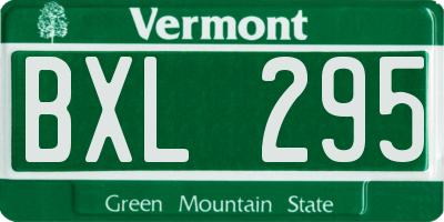 VT license plate BXL295