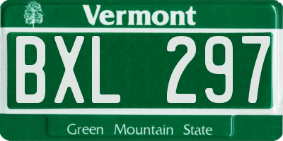 VT license plate BXL297