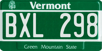 VT license plate BXL298