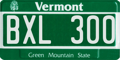VT license plate BXL300