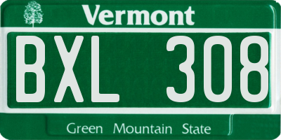 VT license plate BXL308