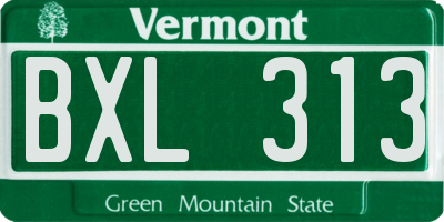 VT license plate BXL313