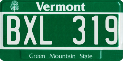 VT license plate BXL319