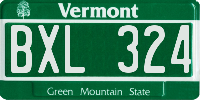 VT license plate BXL324
