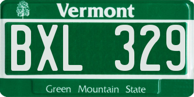 VT license plate BXL329