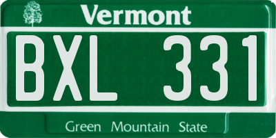 VT license plate BXL331