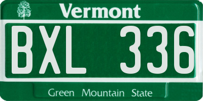 VT license plate BXL336