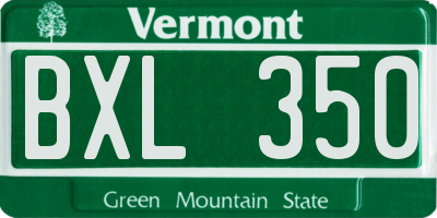 VT license plate BXL350