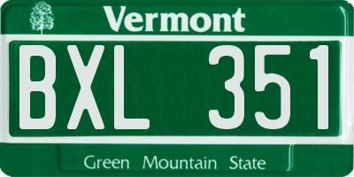 VT license plate BXL351