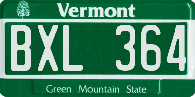 VT license plate BXL364