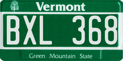 VT license plate BXL368