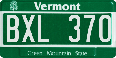 VT license plate BXL370