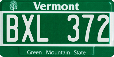 VT license plate BXL372