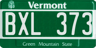 VT license plate BXL373