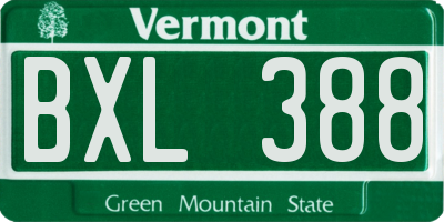 VT license plate BXL388