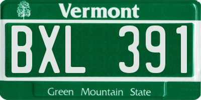 VT license plate BXL391