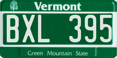 VT license plate BXL395
