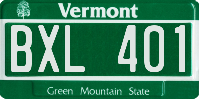VT license plate BXL401