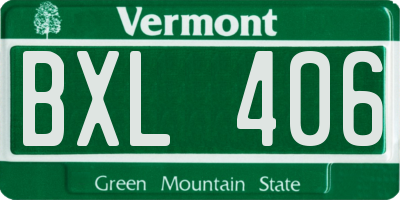 VT license plate BXL406