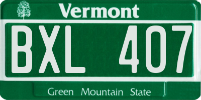 VT license plate BXL407