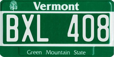 VT license plate BXL408