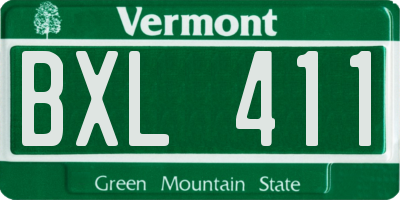 VT license plate BXL411