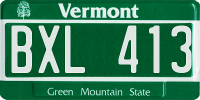 VT license plate BXL413