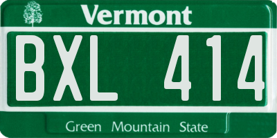 VT license plate BXL414