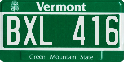 VT license plate BXL416