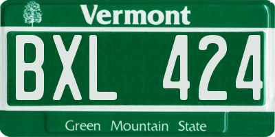 VT license plate BXL424